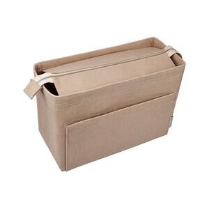 5320 Felt Zipper Handbag Tote Purse Duffel Backpack Organizer Insert Beige